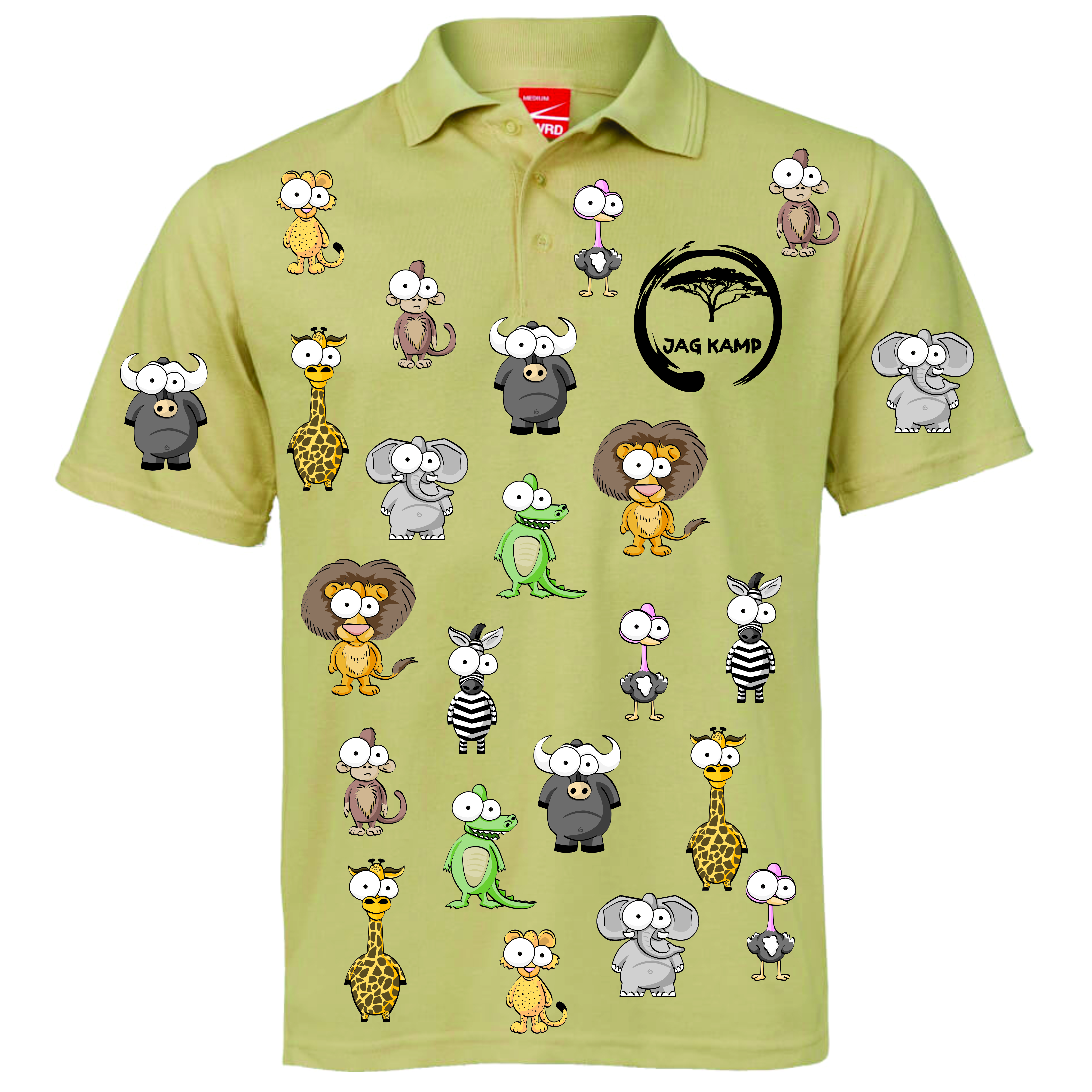 Golf Shirt - Animated Character - Animated Khaki
