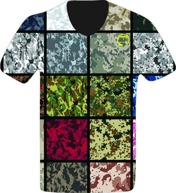 V Neck  - Camo Green Multi Block