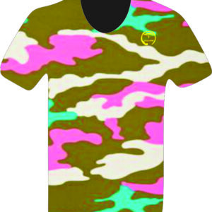 V Neck  - Camo Pink Neon