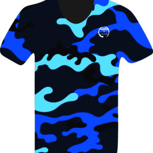 V Neck  - Camo Blue