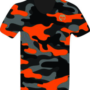 V Neck  - Camo Orange